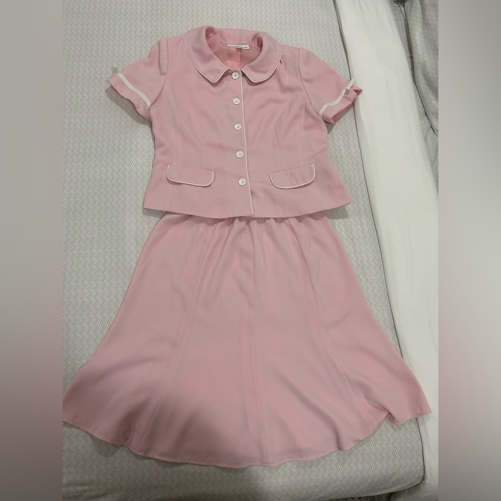 Vintage Danny & Nicole Powder Pink Skirt Set - Picture 2 of 6